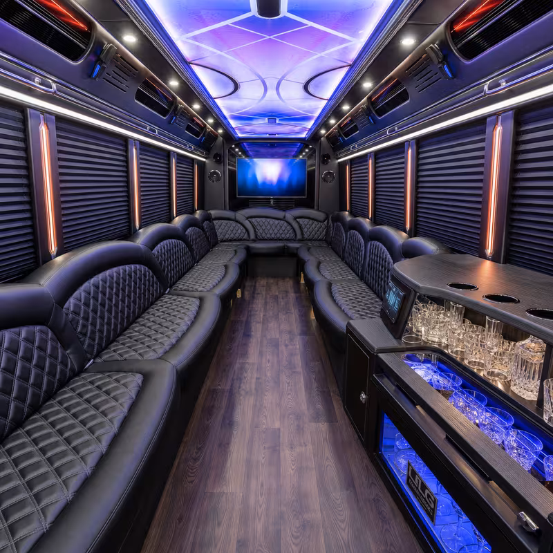 15 Passenger Party Bus Interior