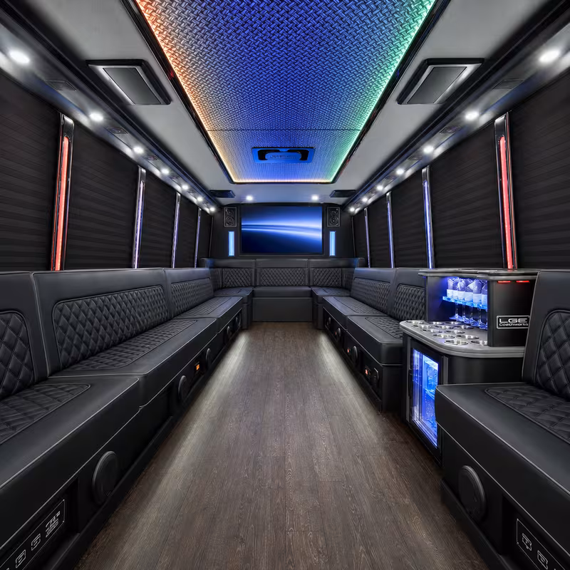 25 Passenger Party Bus Interior