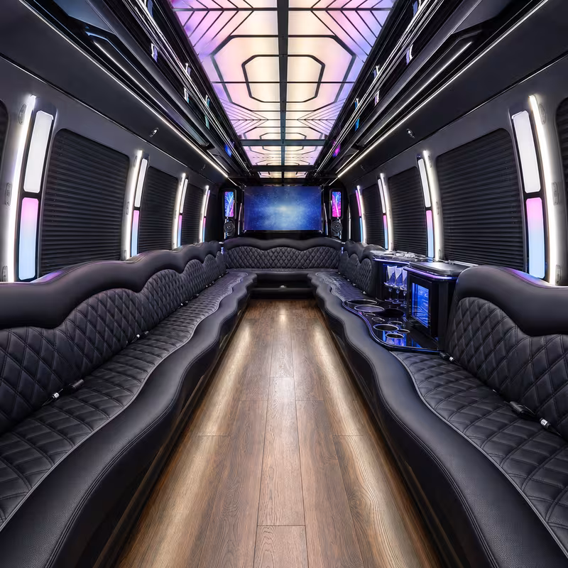 30 Passenger Party Bus Interior