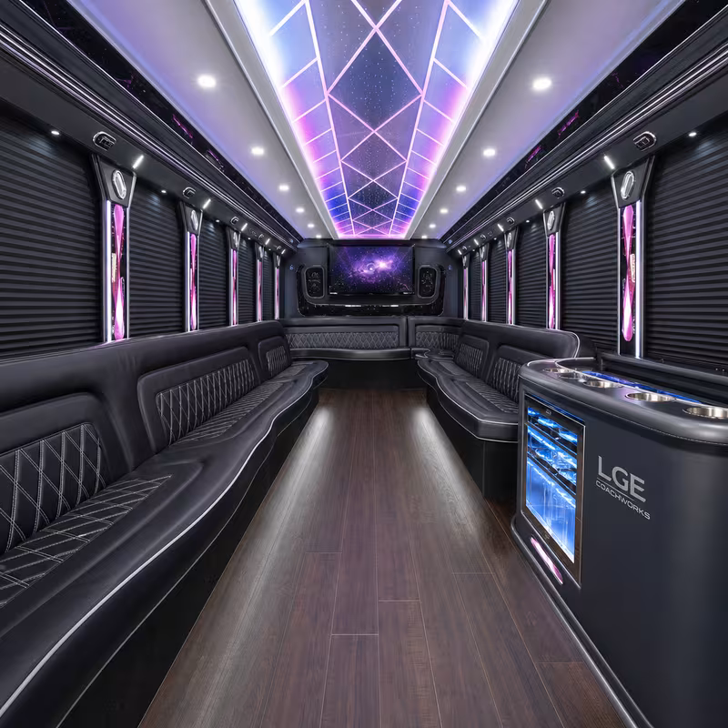 30 Passenger Party Bus Interior