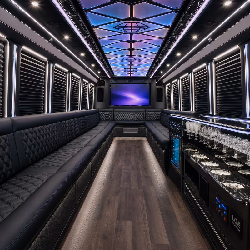 40 Passenger Party Bus Interior
