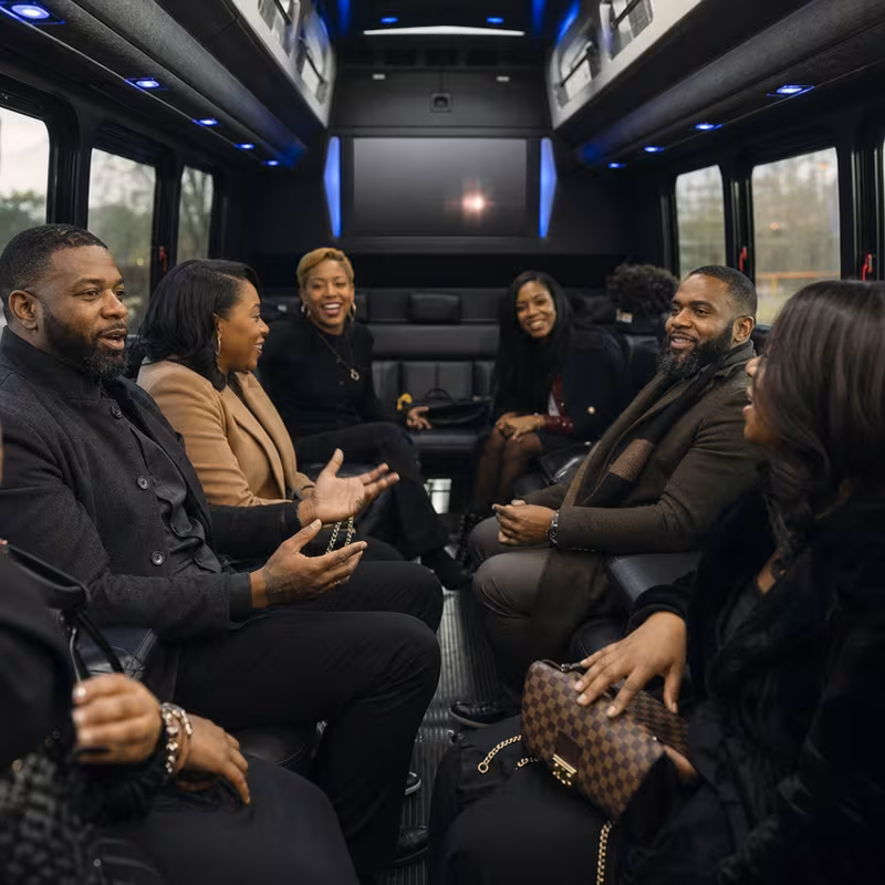 Black Mercedes Sprinter van staged for an San Jose Private Event Transportation group