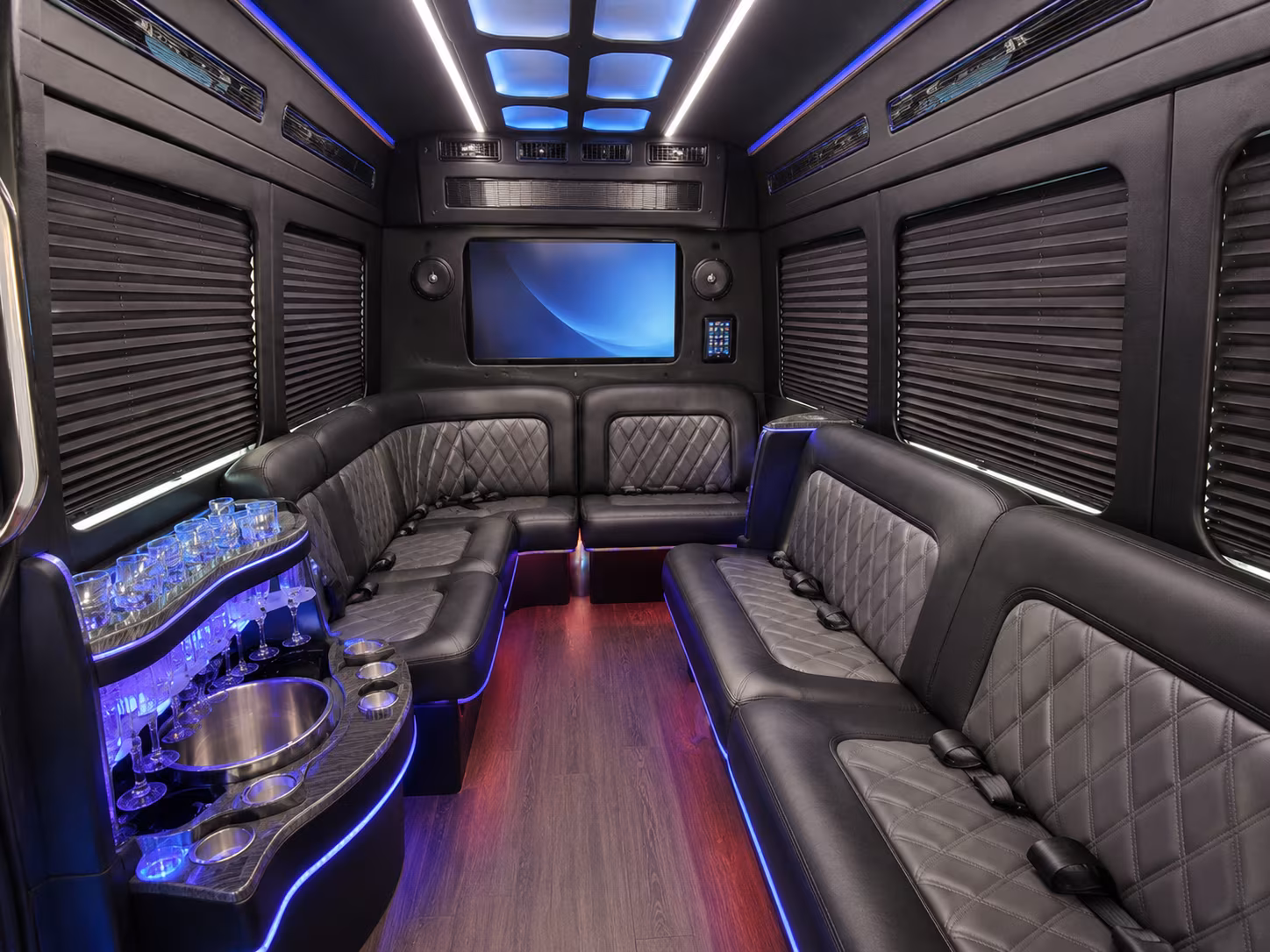 San Jose Airport Shuttle & Transportation party bus exterior