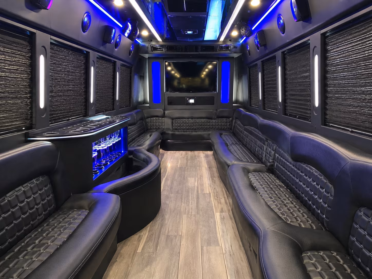 San Jose Birthday, Sweet 16, & Quinceañera Transportation party bus exterior