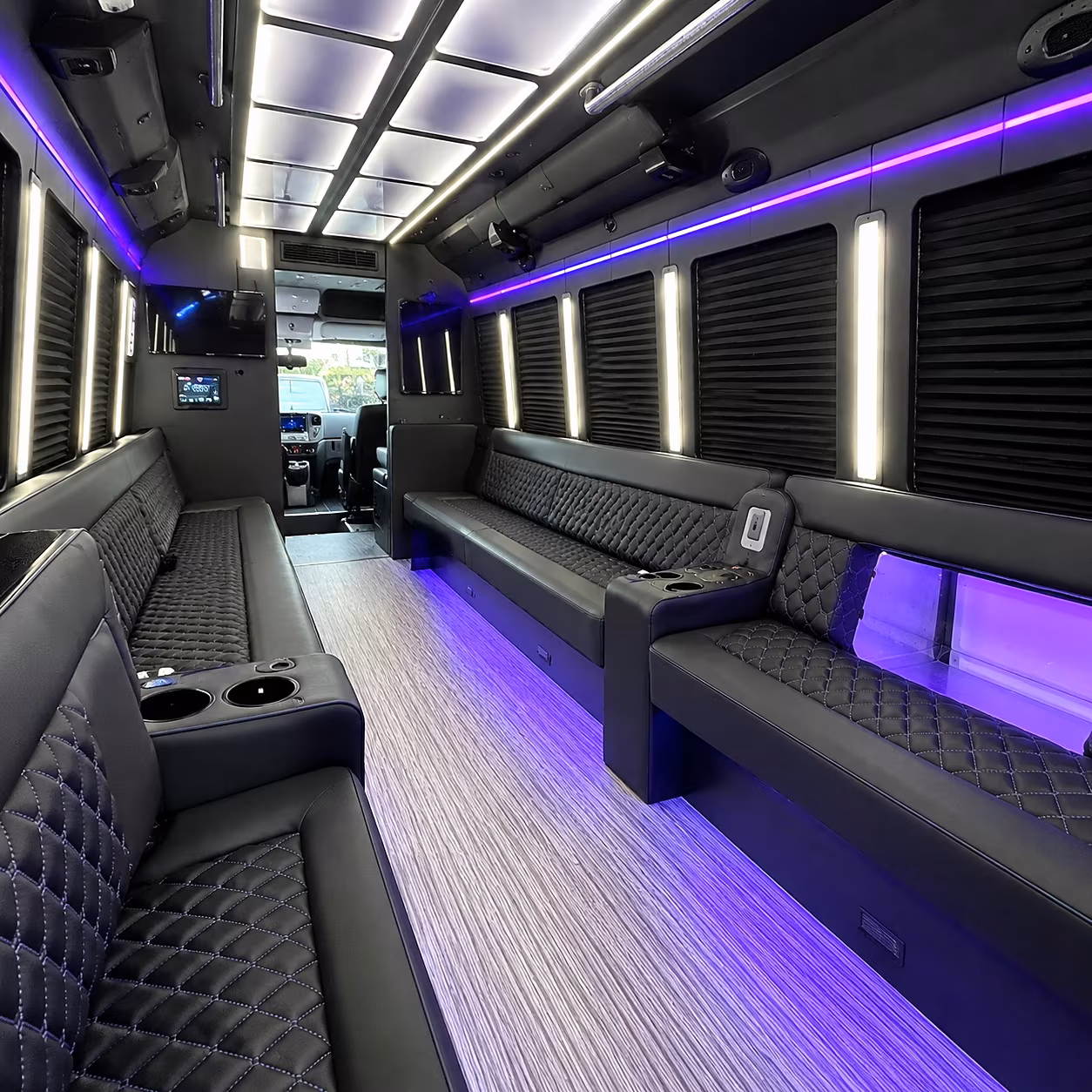 San Jose Prom & Homecoming Transportation party bus interior