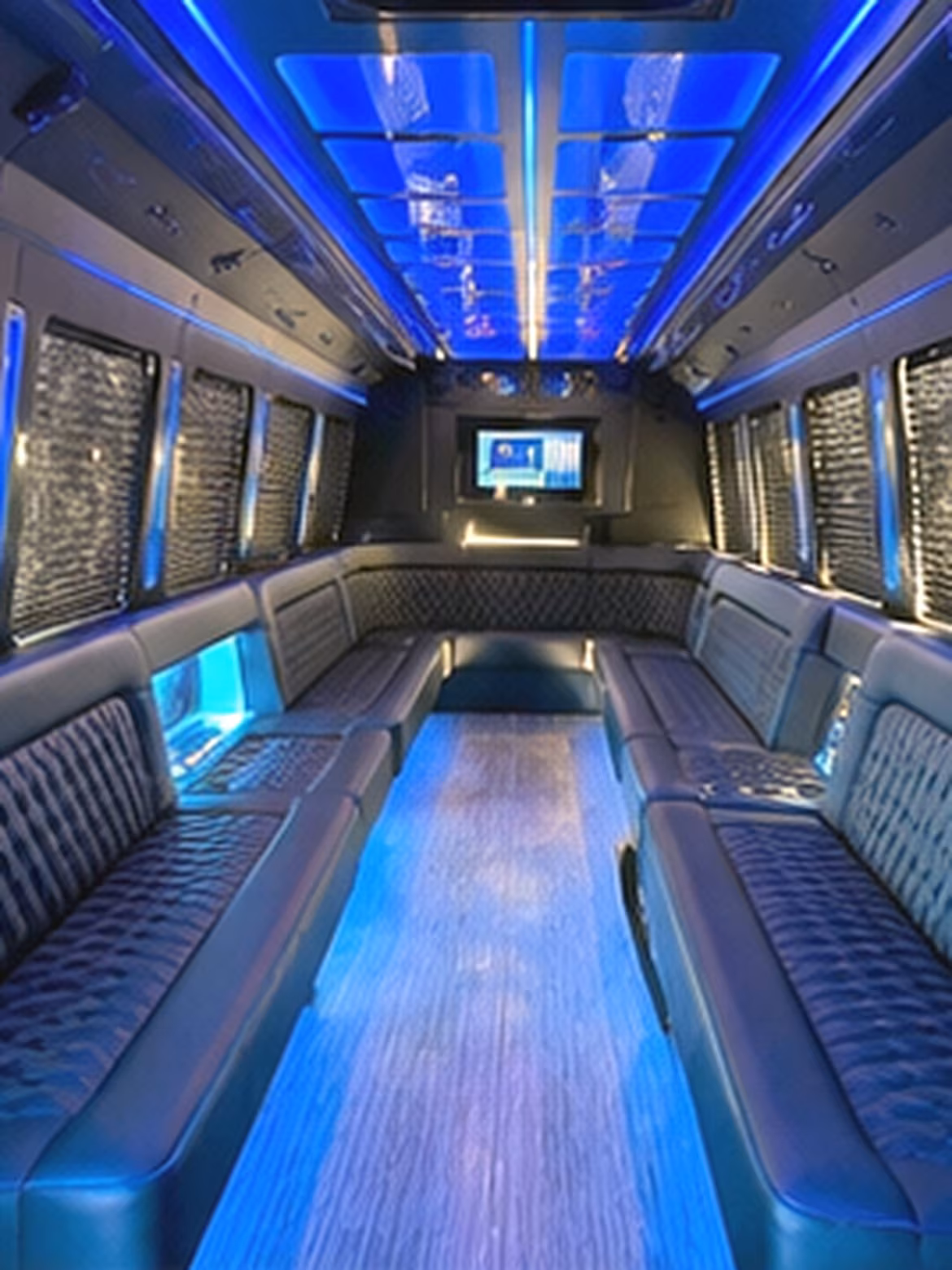 San Jose Prom & Homecoming Transportation party bus interior