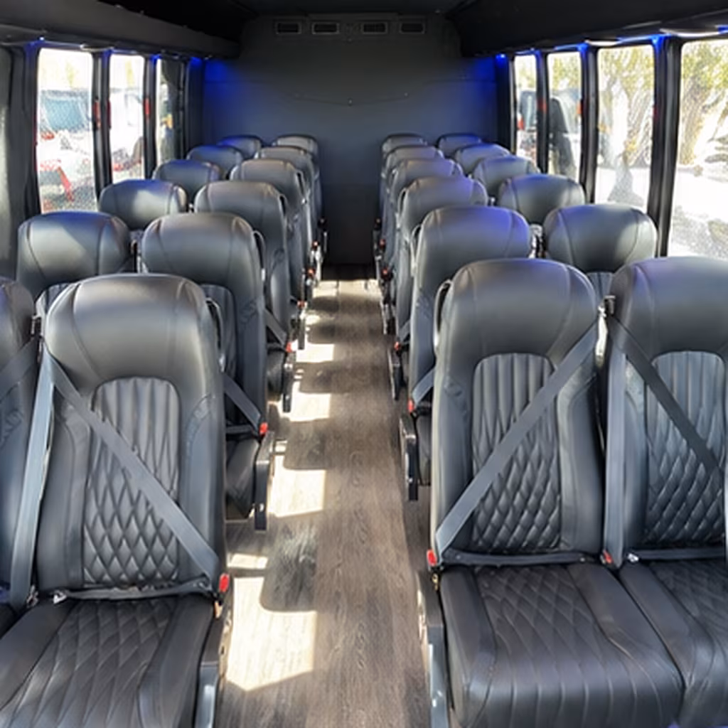 San Jose School Event Transportation party bus interior