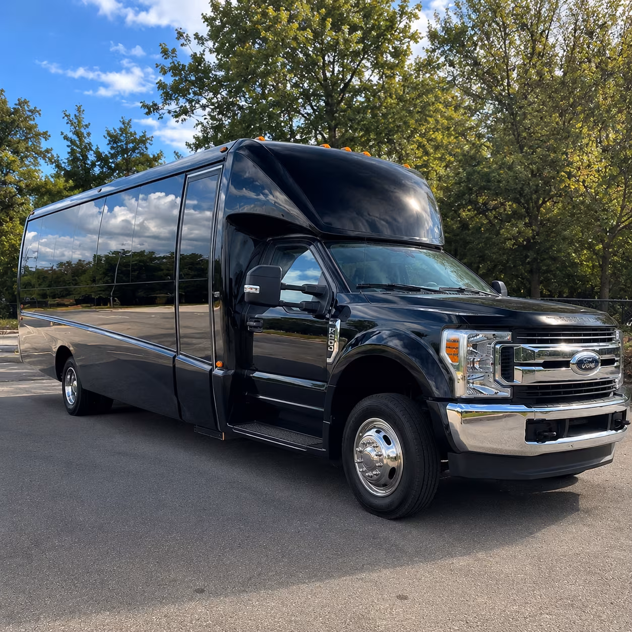San Jose School Event Transportation party bus exterior