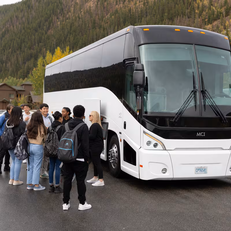 Black Mercedes Sprinter van staged for an San Jose School Transportation group