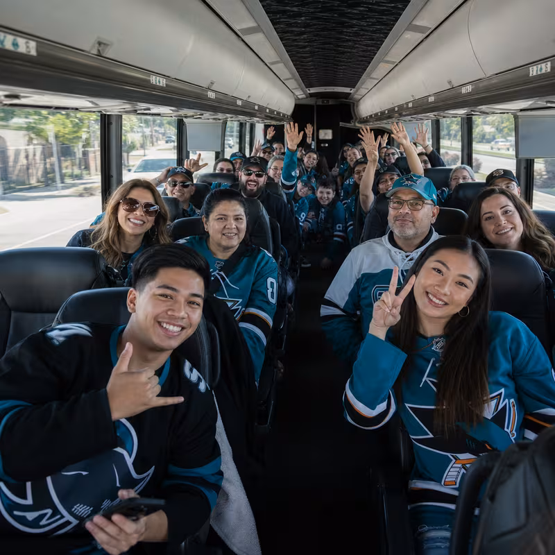 Black Mercedes Sprinter van staged for an San Jose Sporting Event Transportation group
