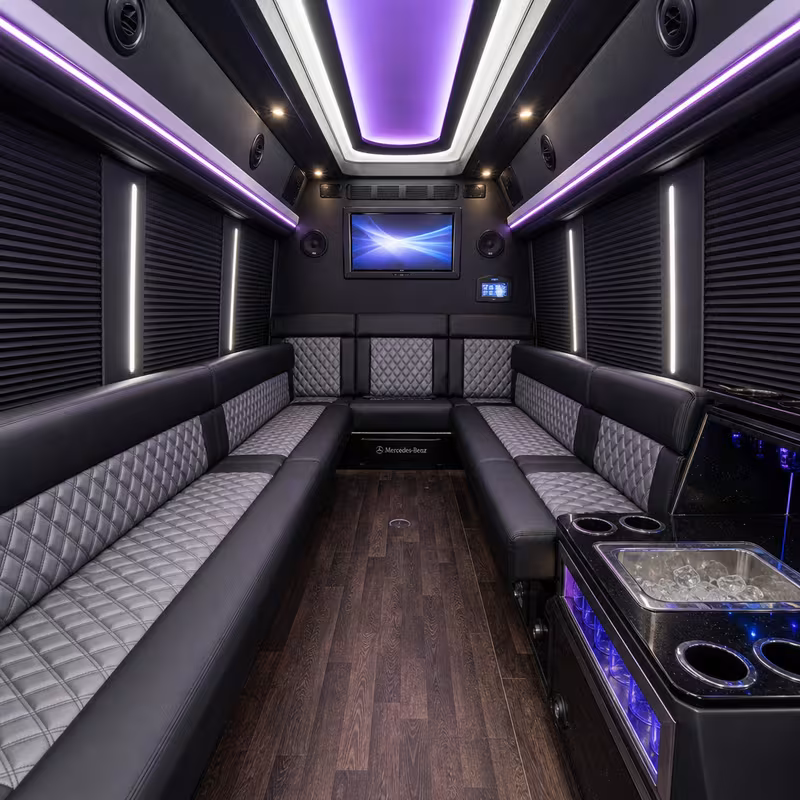 14 Passenger Sprinter Limo Interior