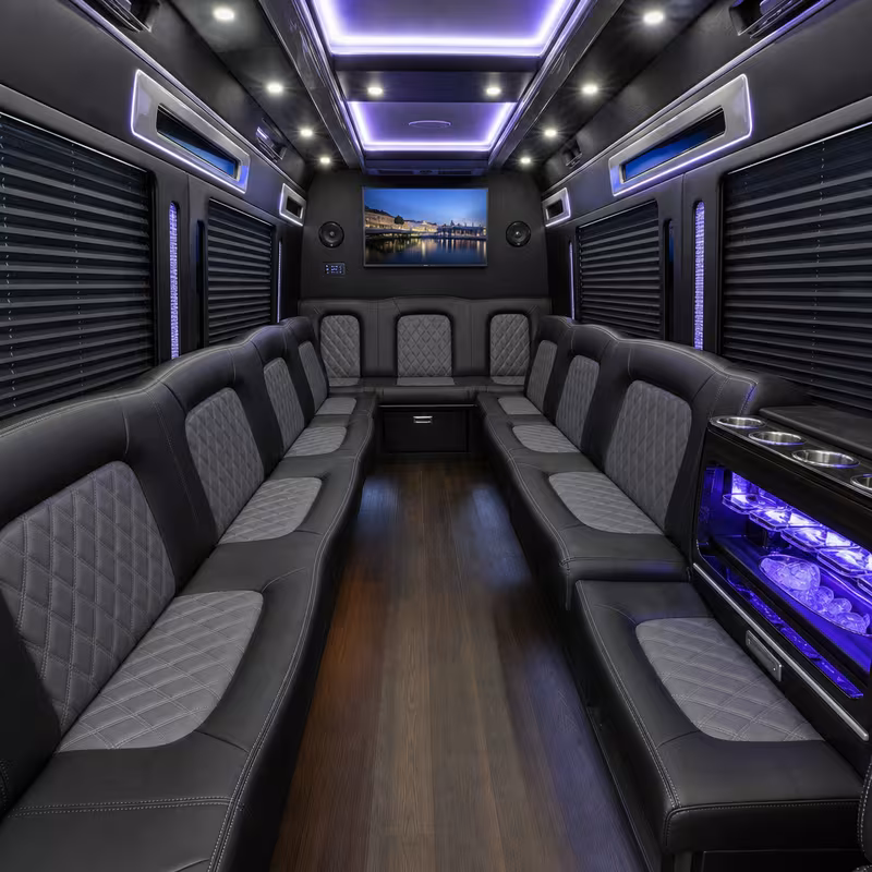 14 Passenger Sprinter Limo Interior